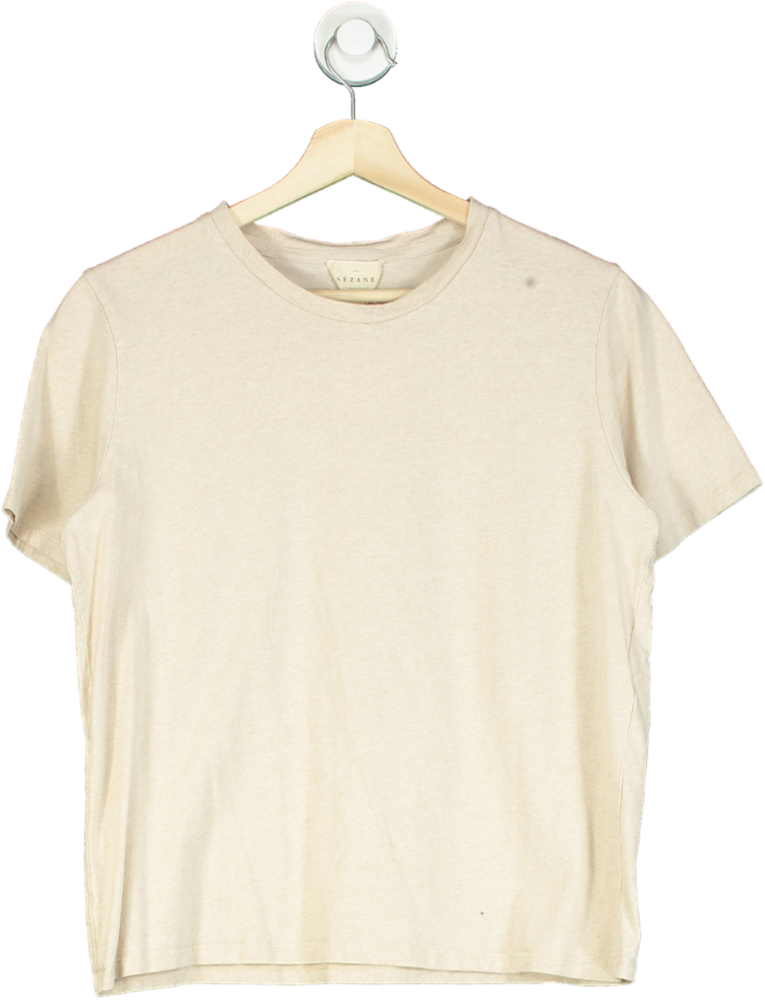 Reiss Beige Basic T-Shirt UK M
