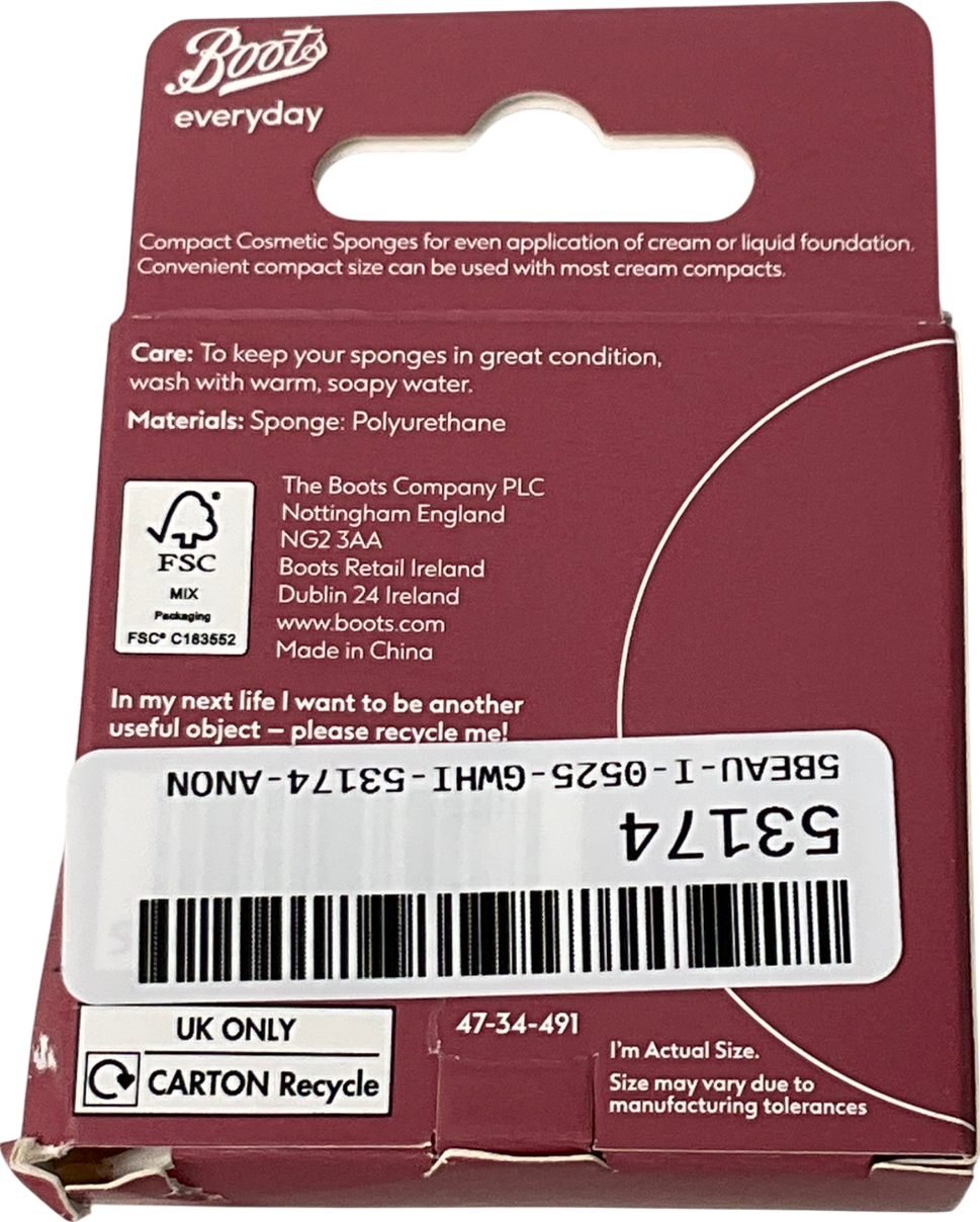 boots Compact Cosmetic Sponges