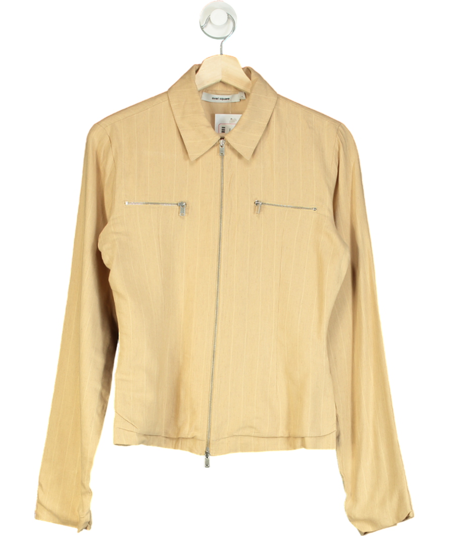 Oval Square Beige Rowan Zip Shirt UK S