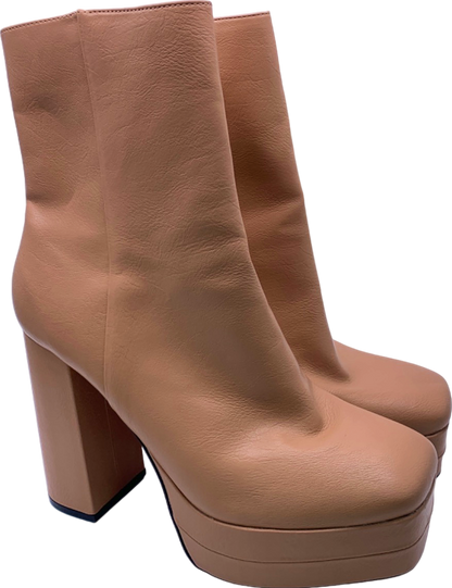 River Island Beige Lara Platform Boots UK 8 EU 41