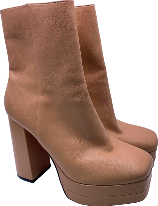 River Island Beige Lara Platform Boots UK 8 EU 41