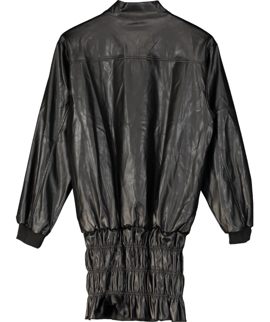 Cherry mellow Black Faux Leather Mini Dress UK S