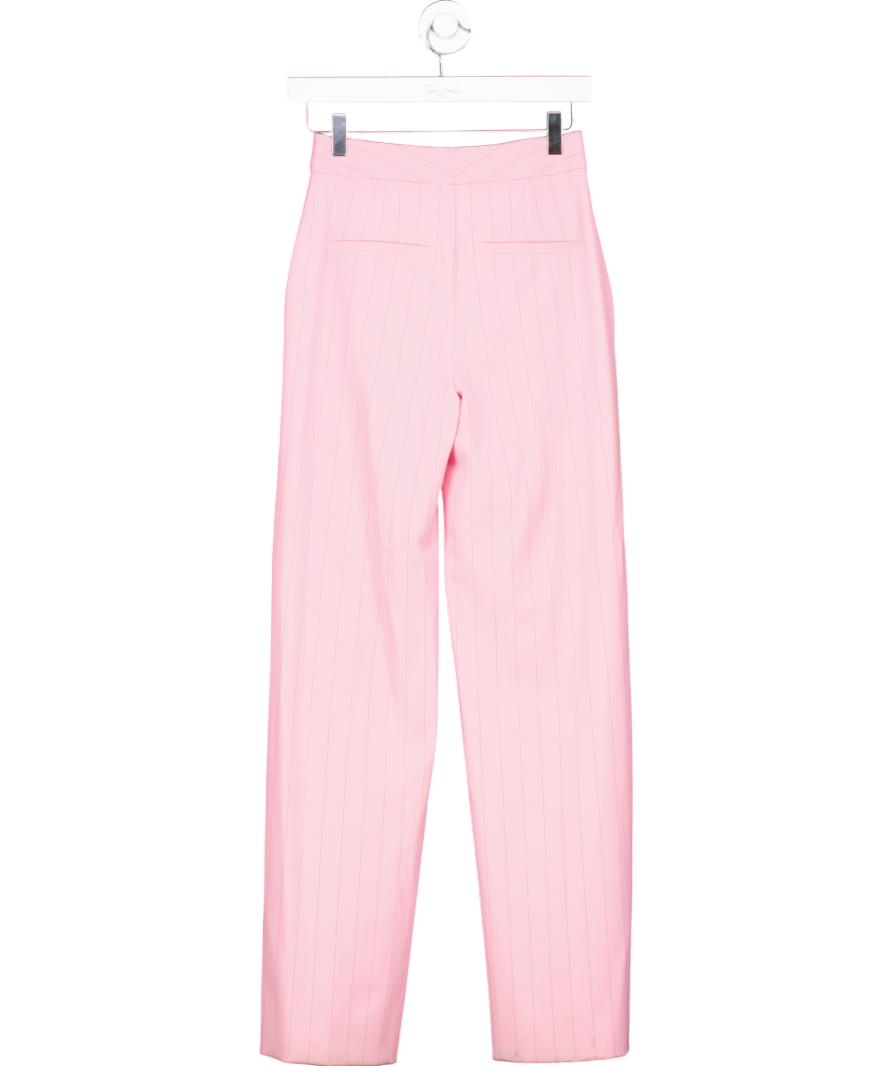 ME + EM Pink Pinstripe Tailored Man Pants UK 4