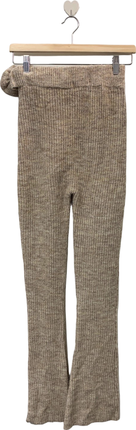 Wanderdoll Beige Ribbed Sweater Pants UK S