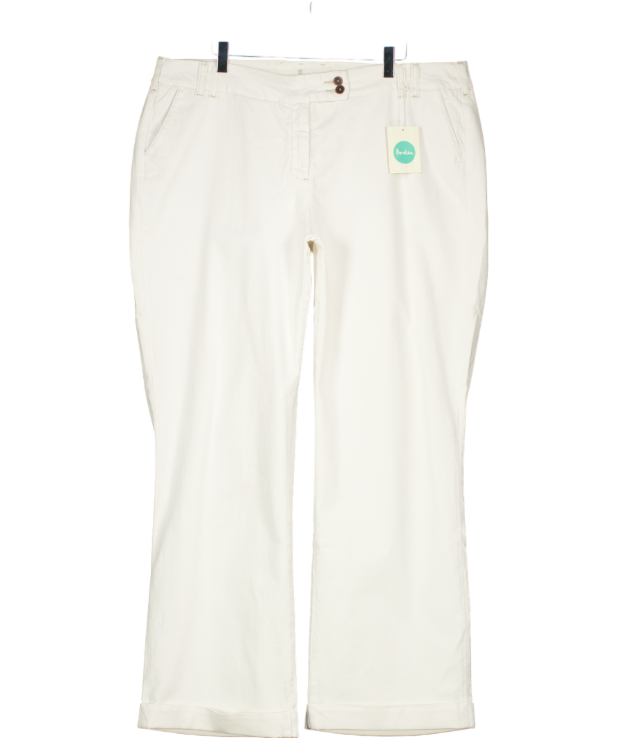 Boden White Double Button Straight Leg Jeans UK 20