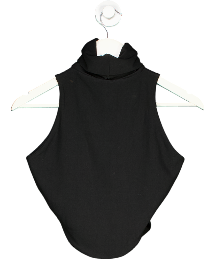 Coucoo Black Roll Neck Cut Out Crop Top UK S