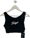 FIORUCCI Black Printed Logo Crop Top UK S