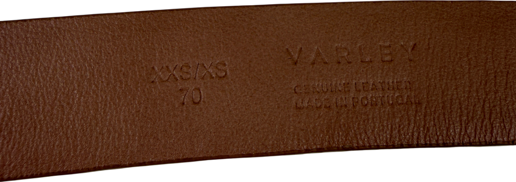 Varley Brown Lenai Leather Belt Colour: Praline UK XXS-XS