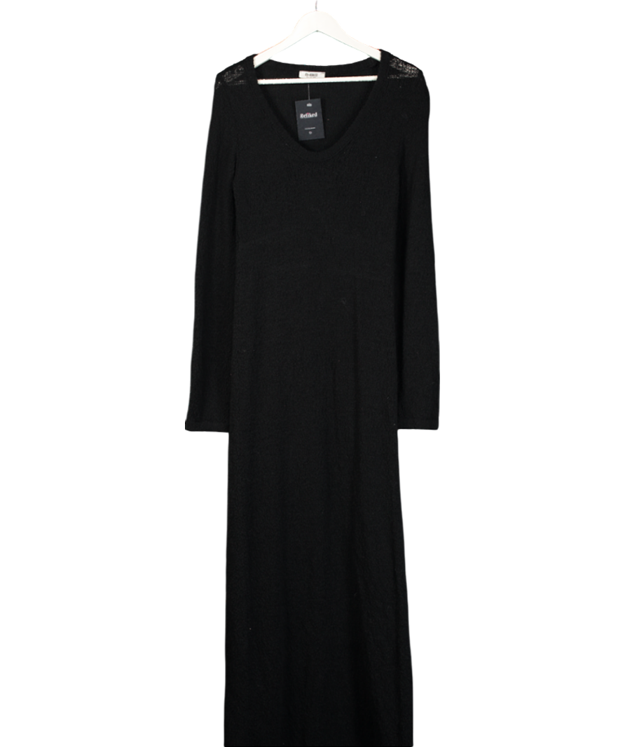 4th & Reckless Black V Neck Knitted Maxi Dress UK 10