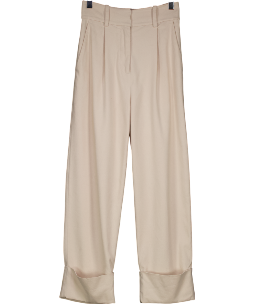 & Other Stories Beige Tailored Tapered Trousers UK 4