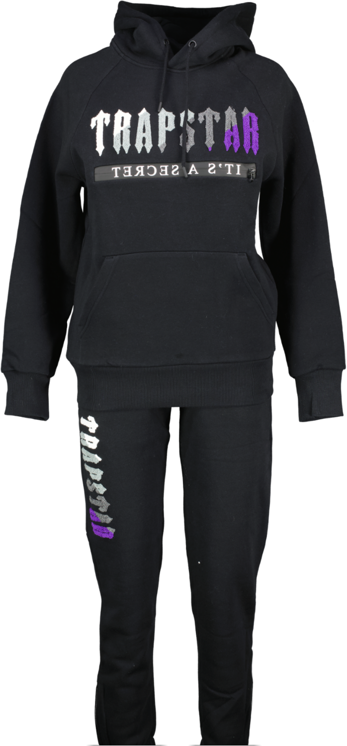 Trapstar Black / Purple Chenille 2.0 Decoded Logo Tracksuit UK XS