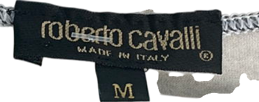 Roberto Cavalli Grey Abstract-print Top UK M