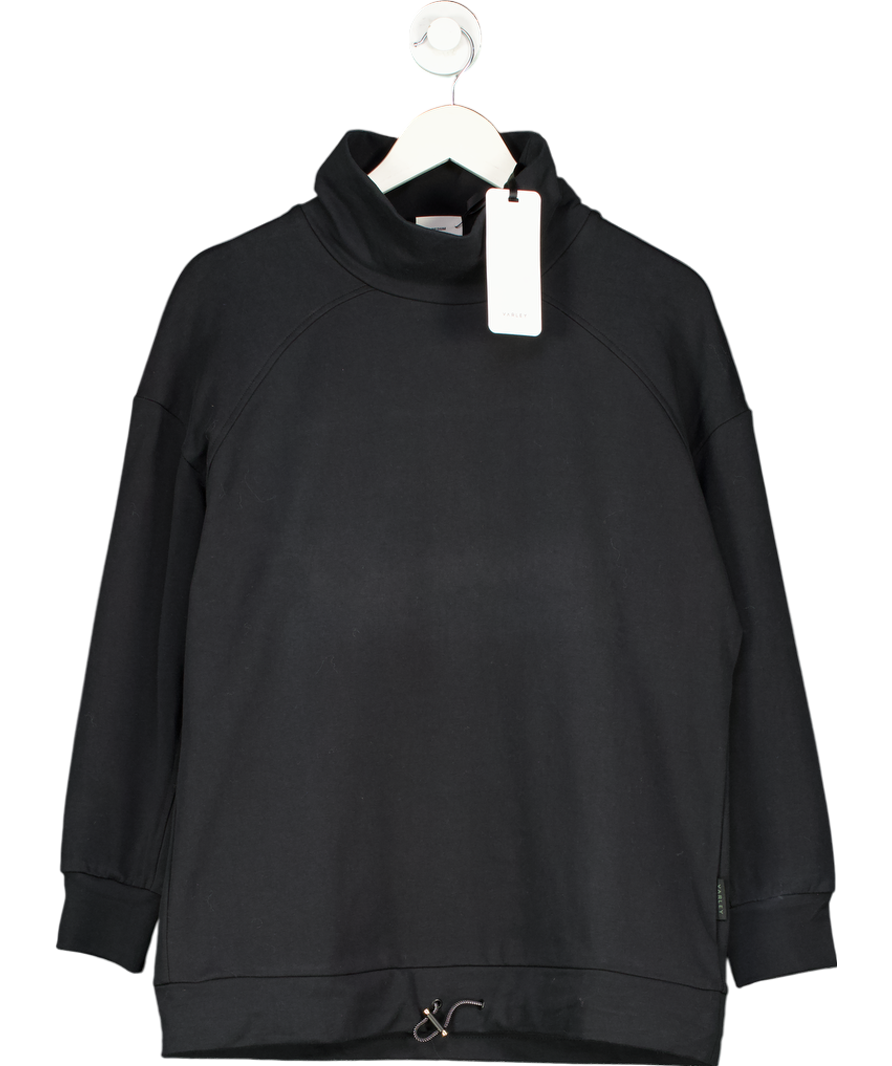 Varley Black Morrison High Neck Cotton Blend Sweatshirt UK M