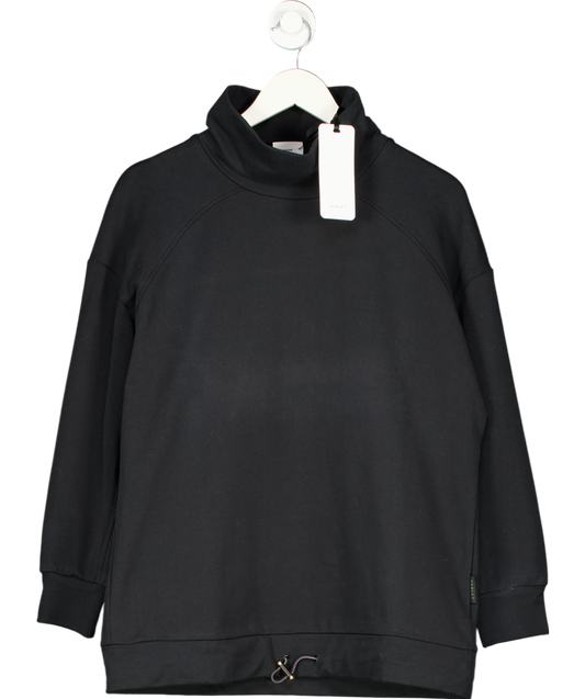 Varley Black Morrison High Neck Cotton Blend Sweatshirt UK M