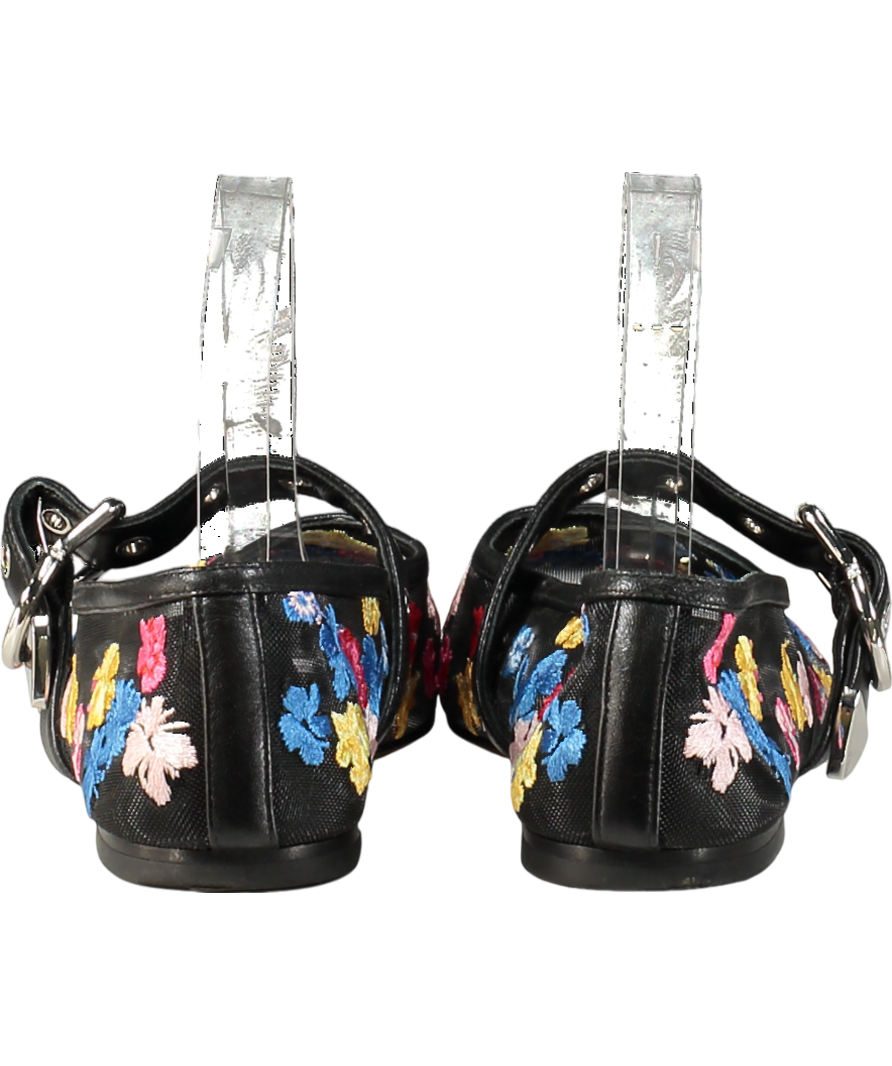 Black 3.1 Phillip Lim Id Flowerworks Mesh Ballerina Shoes UK 4 EU 37 👠