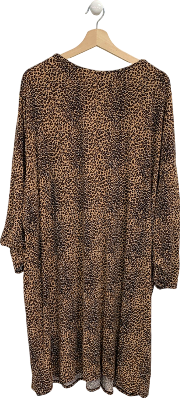 Live Brown Leopard Print Long Dress UK 26-28