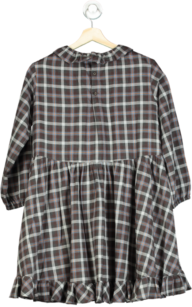 Bonpoint Blue Plaid Long Sleeve Dress UK 12