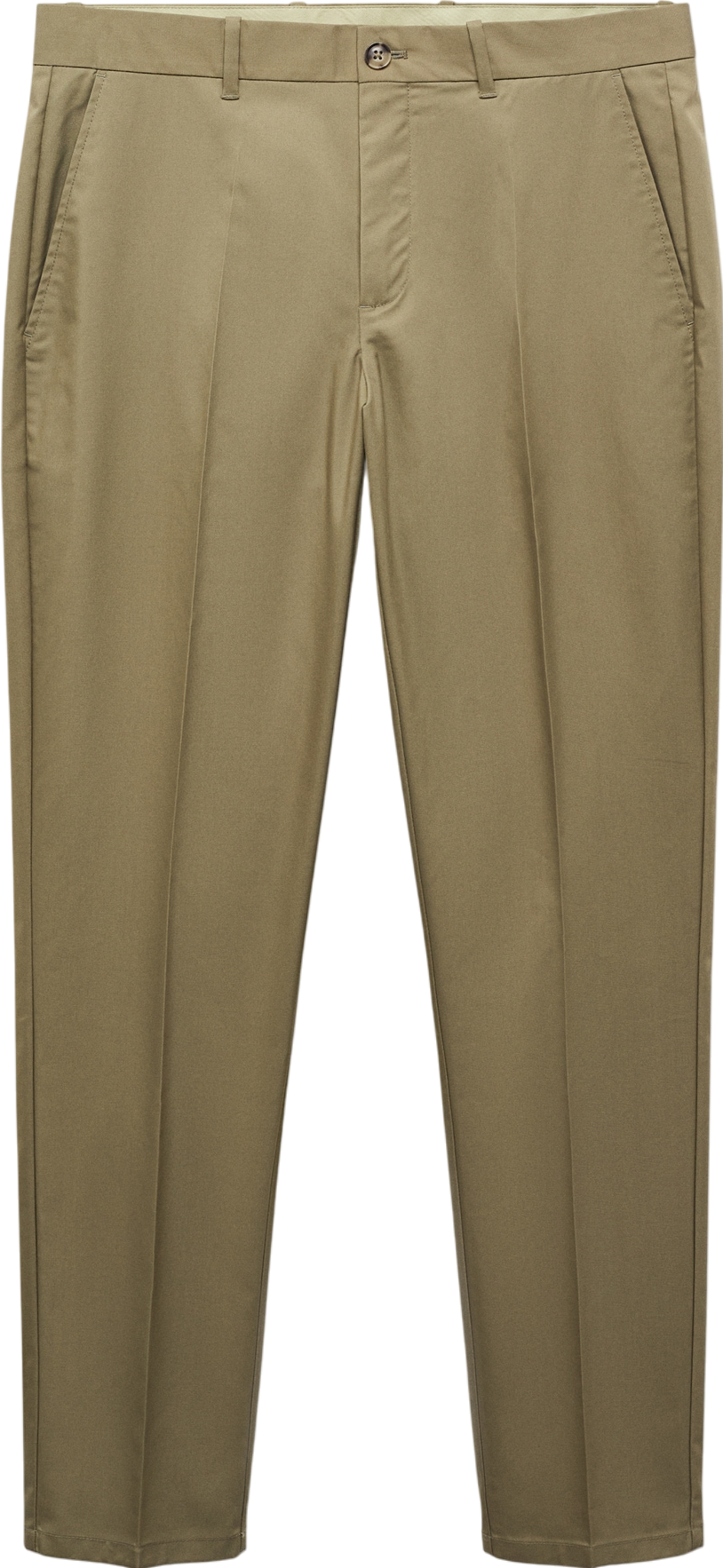 MANGO Green Slim Fit Lyocell Pants W34