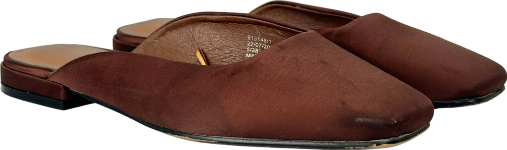 River Island Brown Backless Flat Slip On Mules UK 5 EU 38 👠