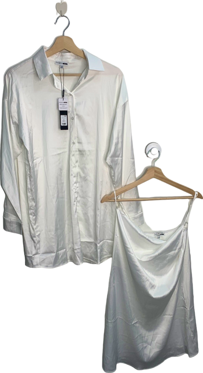 Fashion Nova White Stella Mini Dress Set XS