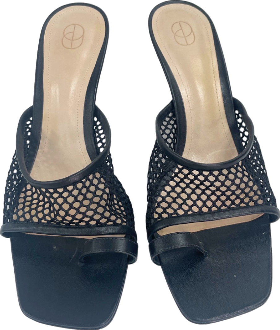 Porte & Paire Black Mesh High Heel Sandals EU 41 UK 8