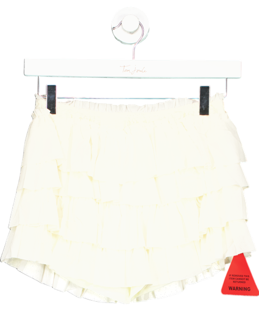 Ego Cream Mid Rise Frilly Micro Shorts UK 8