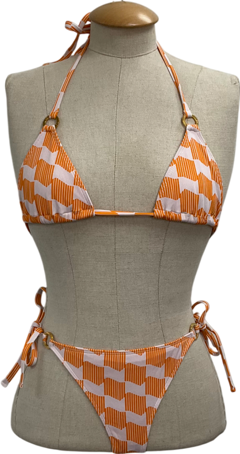 Swim Society Orange Triangle Bikini UK 6