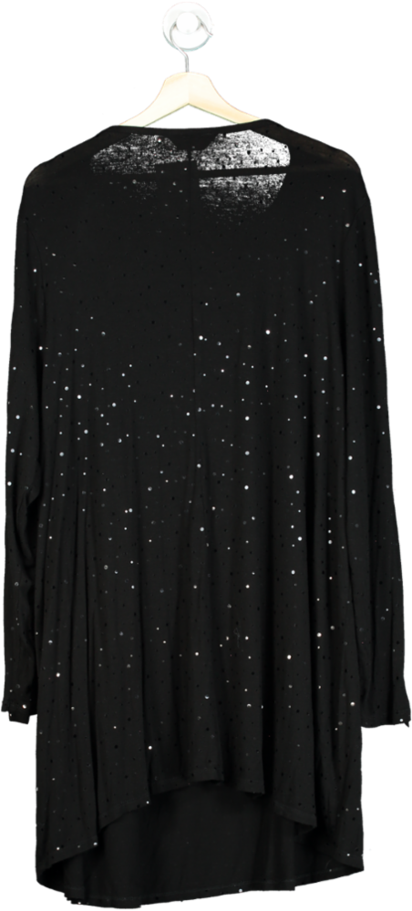 Yours Black Glitter Long Sleeve Dress UK 22-24