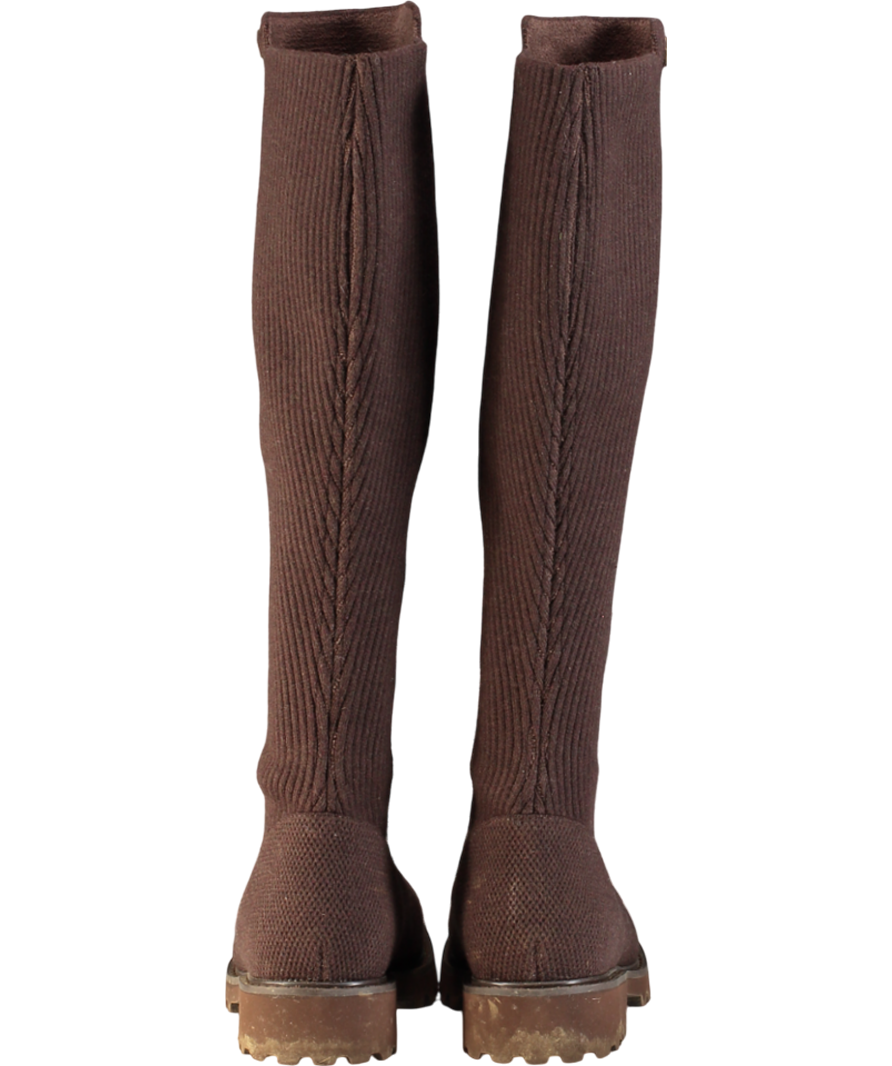 vivaia Brown Square-toe Water Repellent Wool Knee-high Boots UK 4 EU 37 👠
