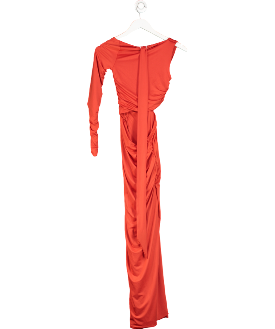 Oh Polly Orange Long Sleeve Cut Out Maxi Dress UK 8