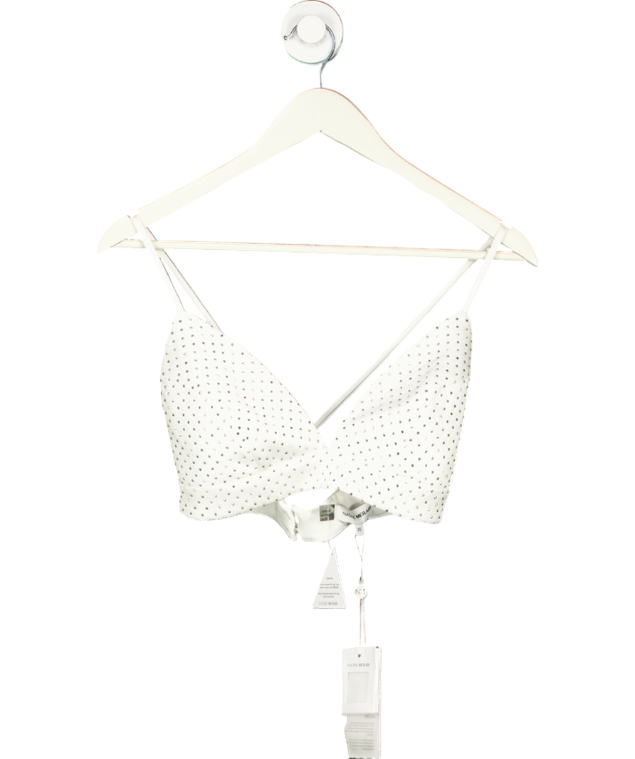 Nadine Merabi Kira White Bra Top UK XS