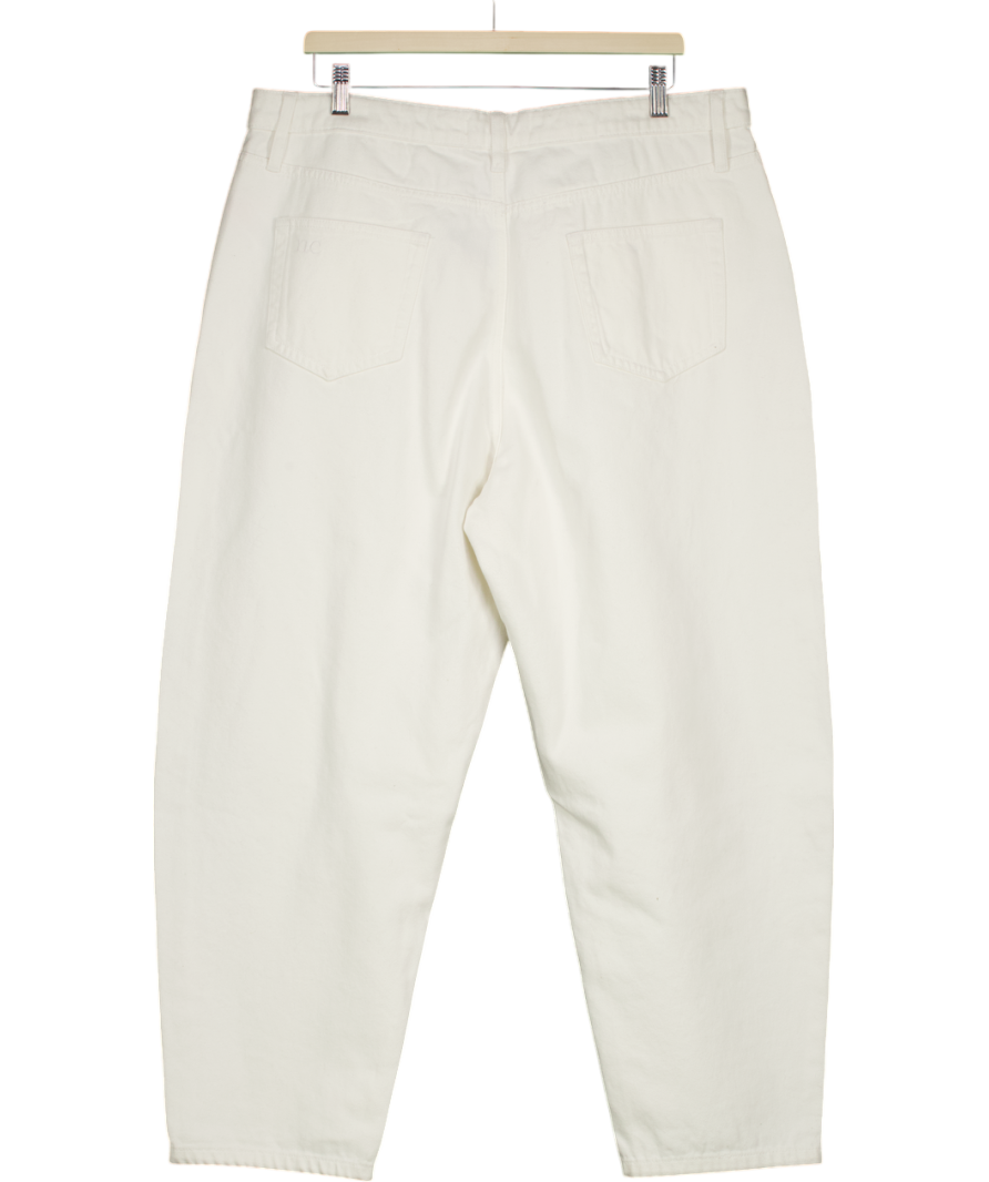 Nobody's Child White High Rise Barrel Leg Jeans UK 18