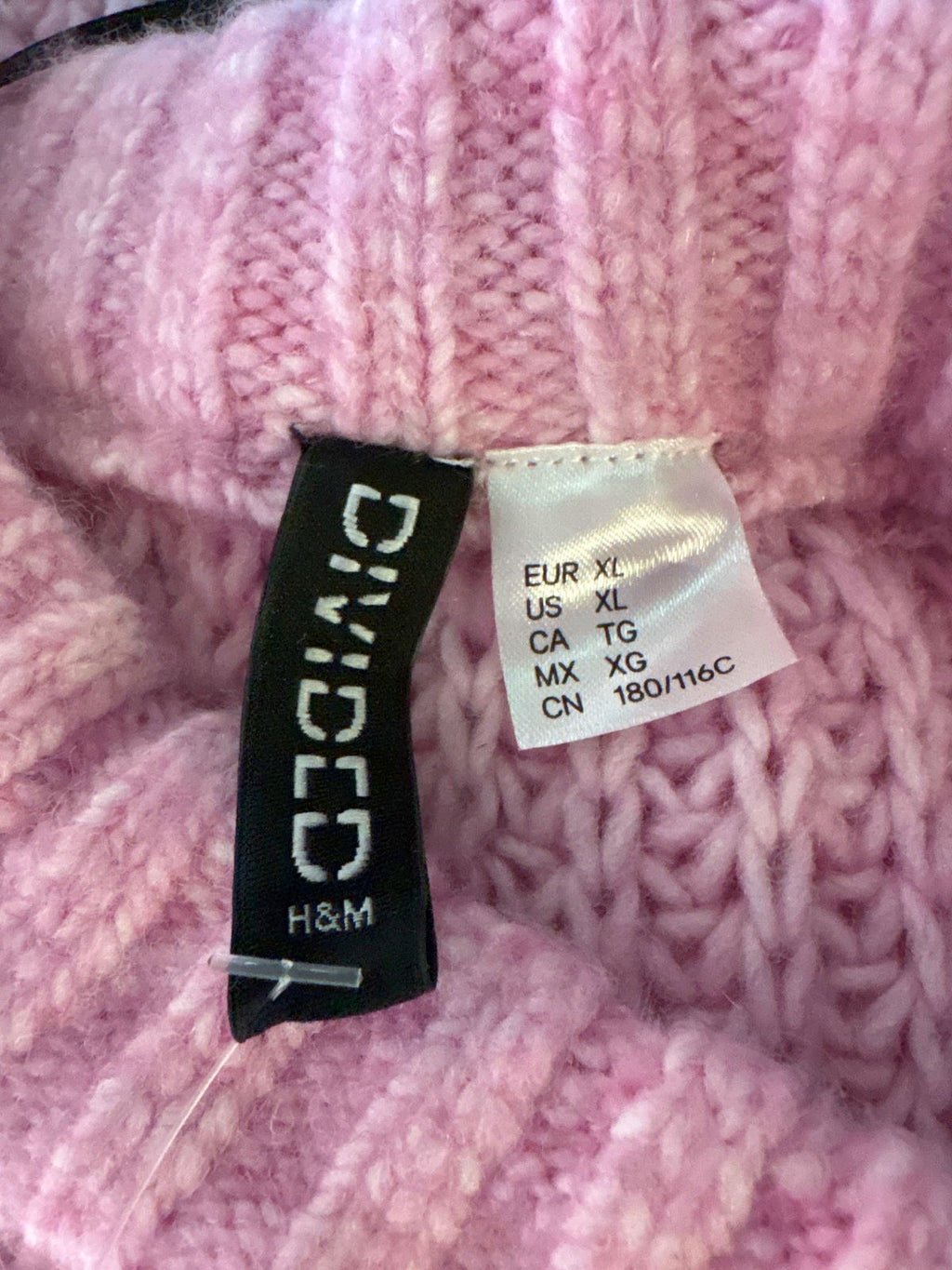 H&M Pink Cable Knit Sweater UK XL