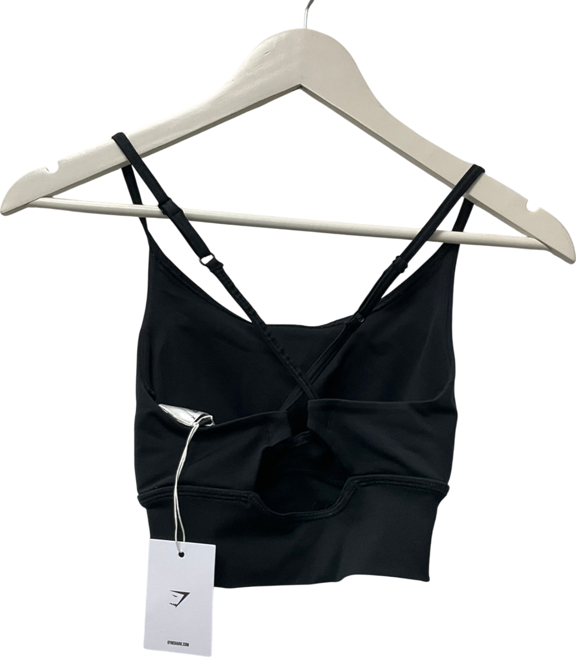 gymshark Black Sweat Seamless Longline Sports Bra UK XS