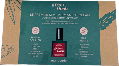 Manucurist Green Flash Semi-Permanent Clean Nail Full Kit incl. Lamp - Dark Pansy 15ml