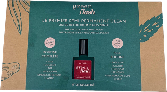 Manucurist Green Flash Semi-Permanent Clean Nail Full Kit incl. Lamp - Dark Pansy 15ml