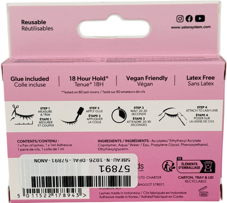 Salon system Strip Lash 011 3/4 Length One size