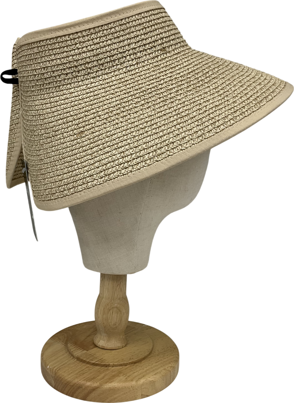 Beige Sun Visor Hats For Women Wide Brim Straw Roll-up Ponytail Summer Beach Hat Uv Upf Packable Foldable Travel Summer One Size