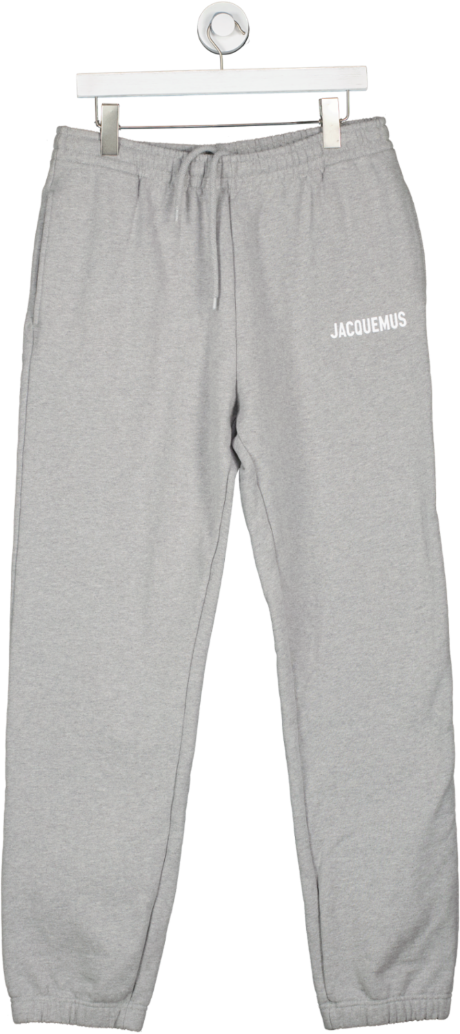 JACQUEMUS Grey Tapered Logo Joggers UK M