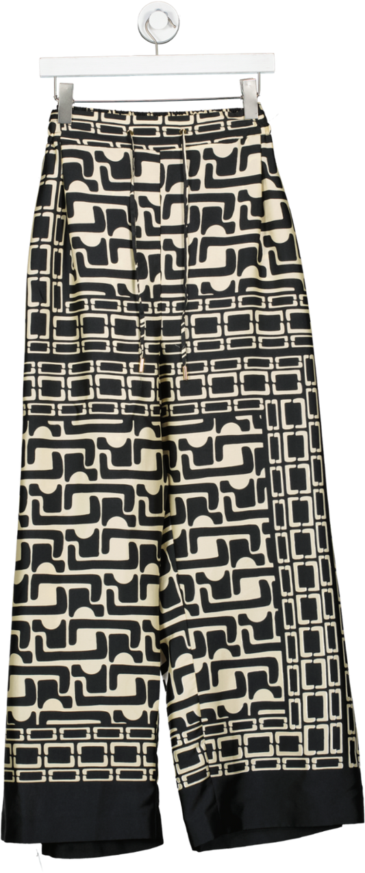River Island Plus Black Abstract Wide Leg Trousers UK 24