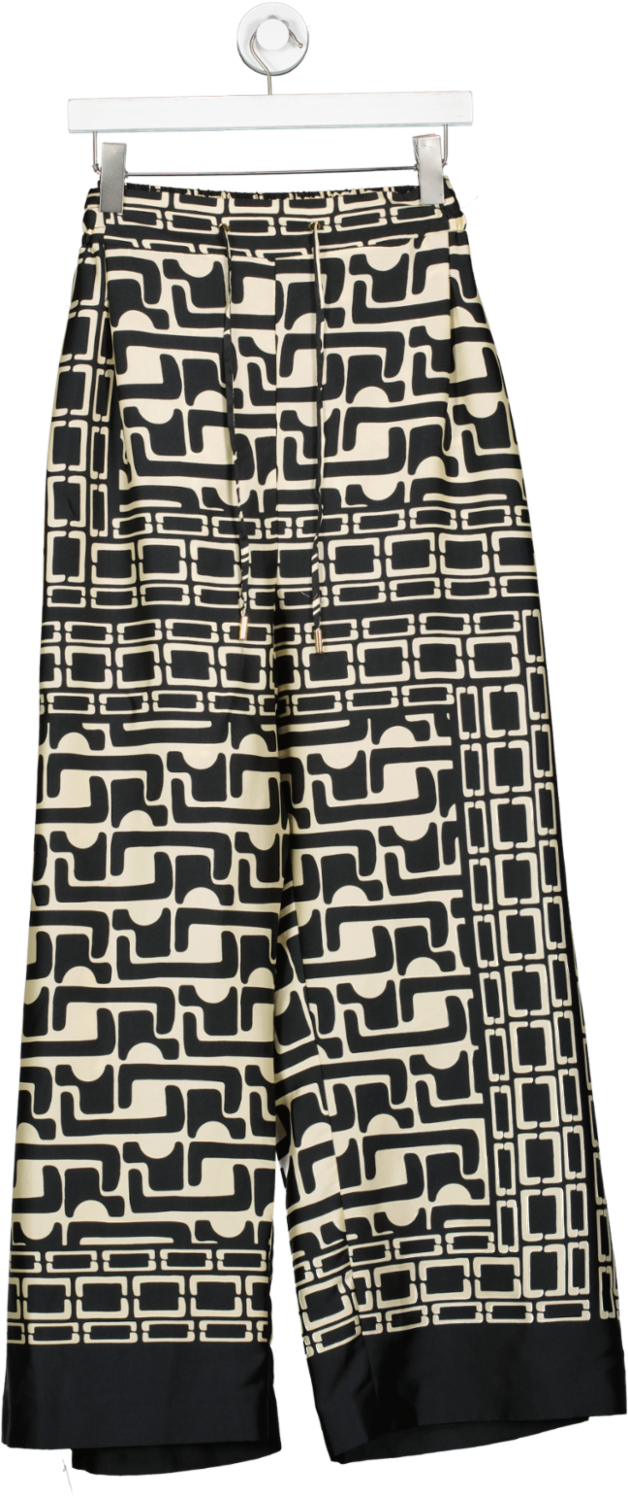 River Island Plus Black Abstract Wide Leg Trousers UK 24