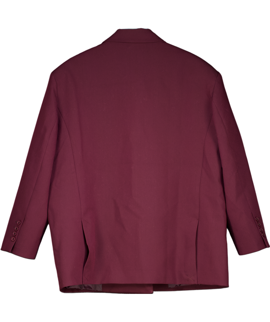 ASOS Red Burgundy Tailored Double Breasted Power Shoulder Blaze UK 16/18