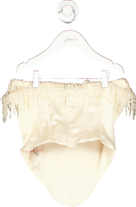 House of CB Ivory Beaded Corset Bodysuit XS