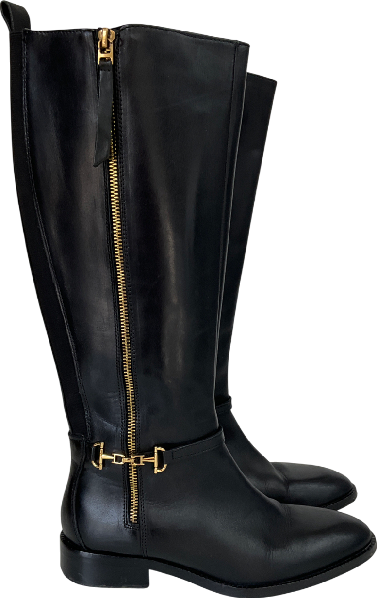 Dune Taylyn - Black Riding Boots With Signature Buckle Detail UK 5 EU 38 👠