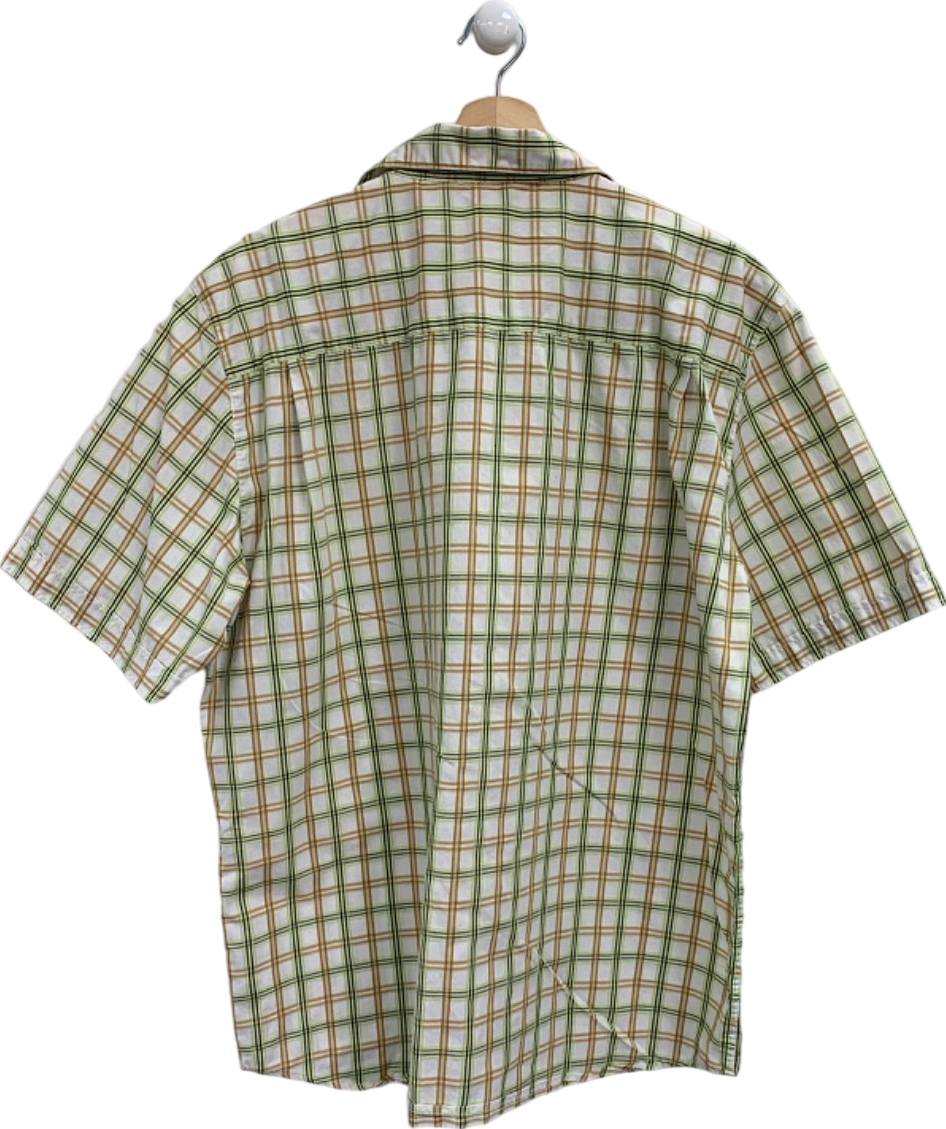 Fjällräven Green/White/Yellow Plaid Short Sleeve Shirt UK XL