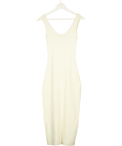 BOA Cream Heavy Ribbed Racer Maxi Dress UK XS