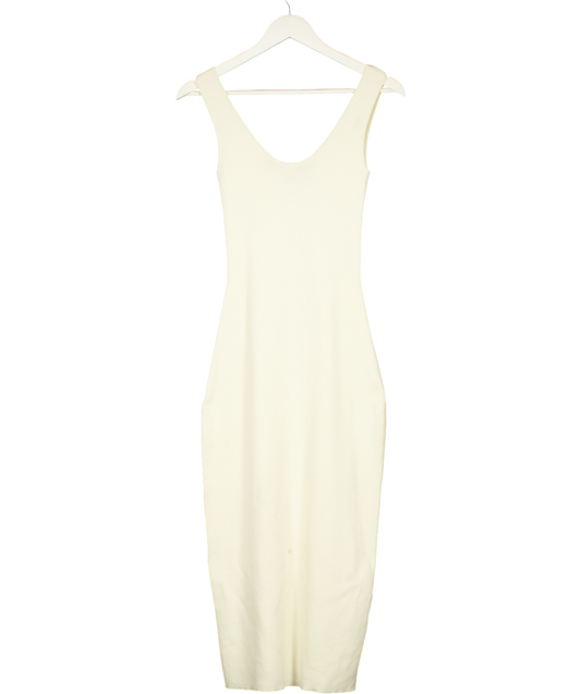 BOA Cream Heavy Ribbed Racer Maxi Dress UK XS