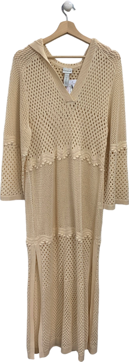 Evarae Beige Knitted Hooded Dress UK 8