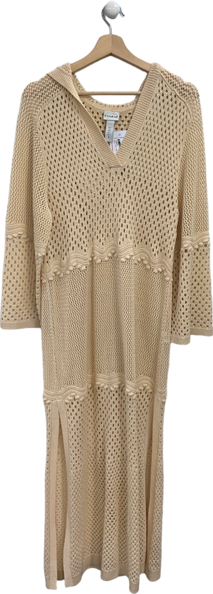 Evarae Beige Knitted Hooded Dress UK 8