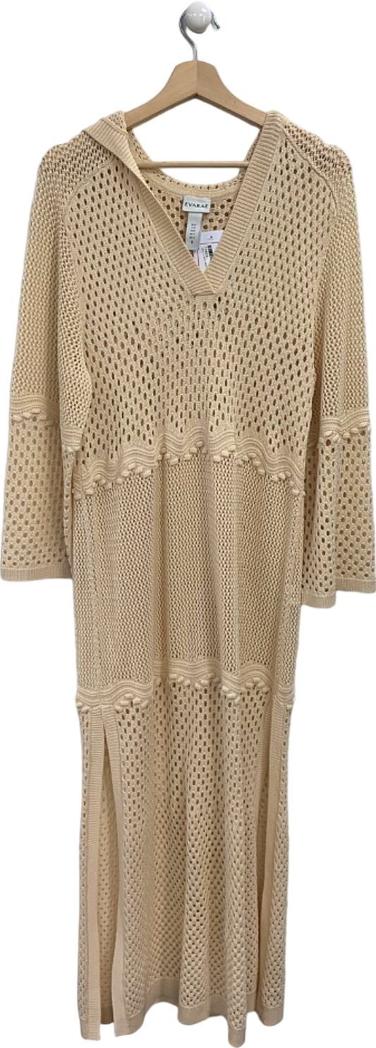 Evarae Beige Knitted Hooded Dress UK 8